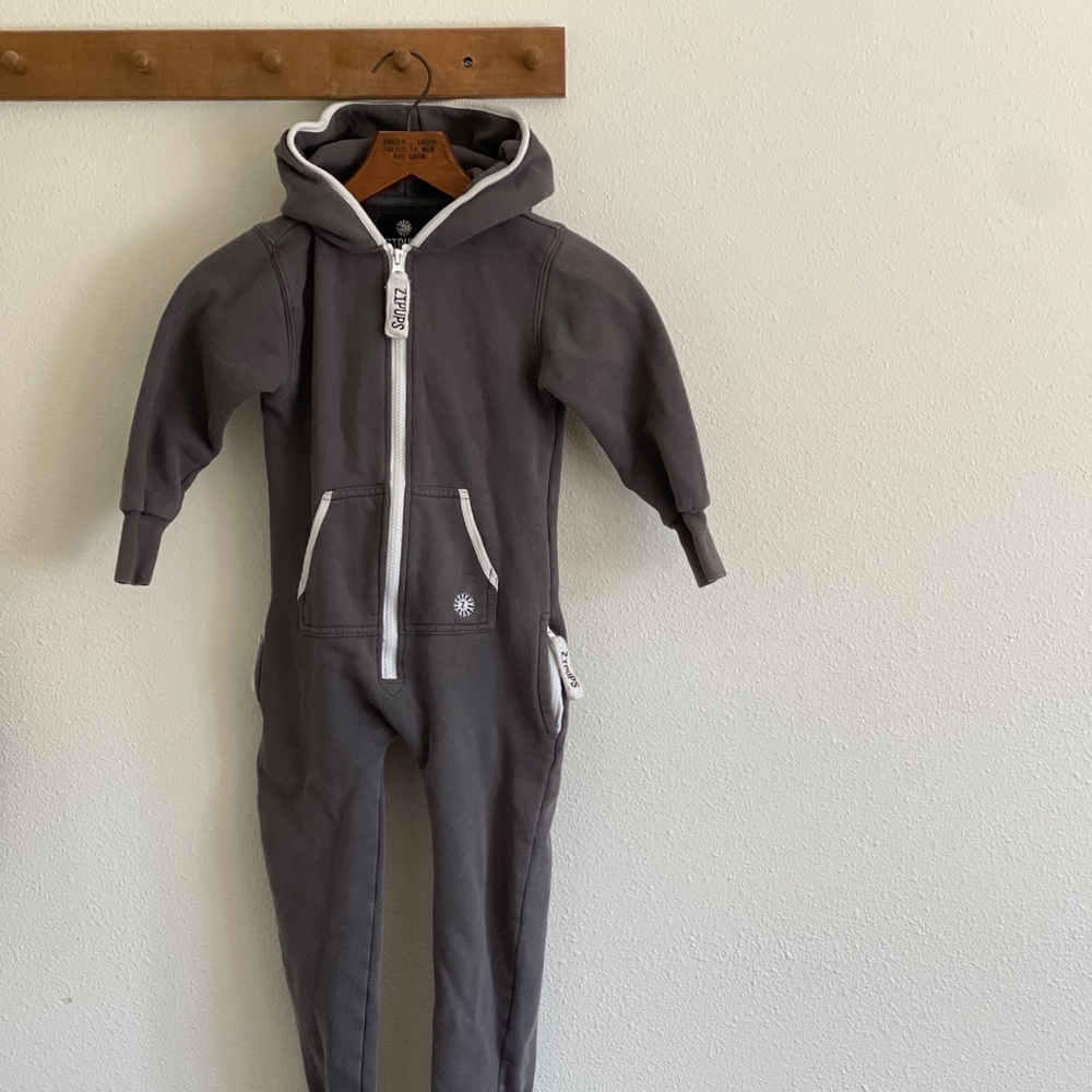 Zipups Grey Hooded Sweatshirt Onesie